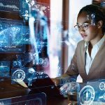 Young femal e engineer concept. GUI (Graphical User Interface). Young femal e engineer concept. GUI (Graphical User Interface).
